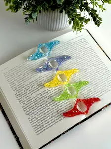 Acrylic Page Holder – Wave Shape Glitter Thumb Book Holder for Easy One-Hand Reading