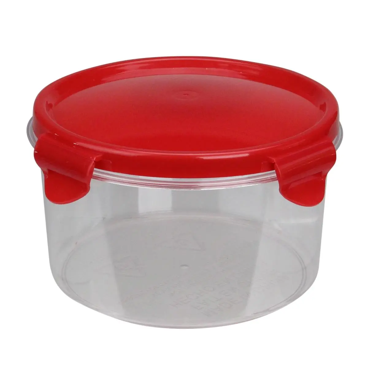 212 MAIN 6 in. Round Transparent Silicone-Plastic Airtight Food Storage Container, Leakproof Solution with Attached Hinged Resealable Lid