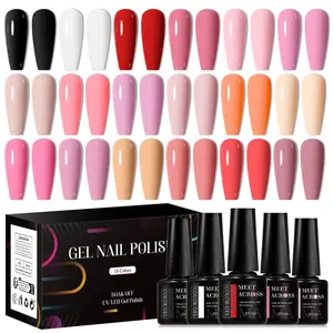 18PCS/SET Gel Nail Polish Set, Neutral Nude Pink Glitter Skin Tone Gel Polish Dream Glitter Nude Pink UV LED Need Lamp Cure Nail Art Decorations Manicure DIY Salon Gift DIY French Manicure