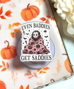 Even Baddies Get Saddies MagSafe Phone Grip – Cute Horror PopSocket, Funny Halloween Ghost Girl Aesthetic, Magnetic Phone Holder Gift