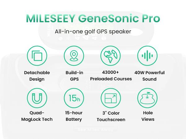 MILESEEY  Handheld Golf GPS Rangefinder, 43000+ No Subscription Preloaded Courses, View & Audible Distances,Touchscreen, 15H Battery, Magnetic, Waterproof,Hazard, Golf Accessories for Men, Golf Gifts