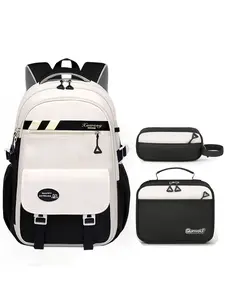 Cute Backpack for Girls with Lunch Bag and Pencil Case, 16 Inch Laptop Bookbag, 3pcs Set, Blue Color, Ideal for Kids and Students