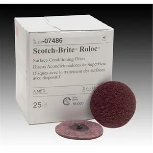 3-M Company 07486 3 Inch Medium Maroon Roloc Surface Conditioning Disc