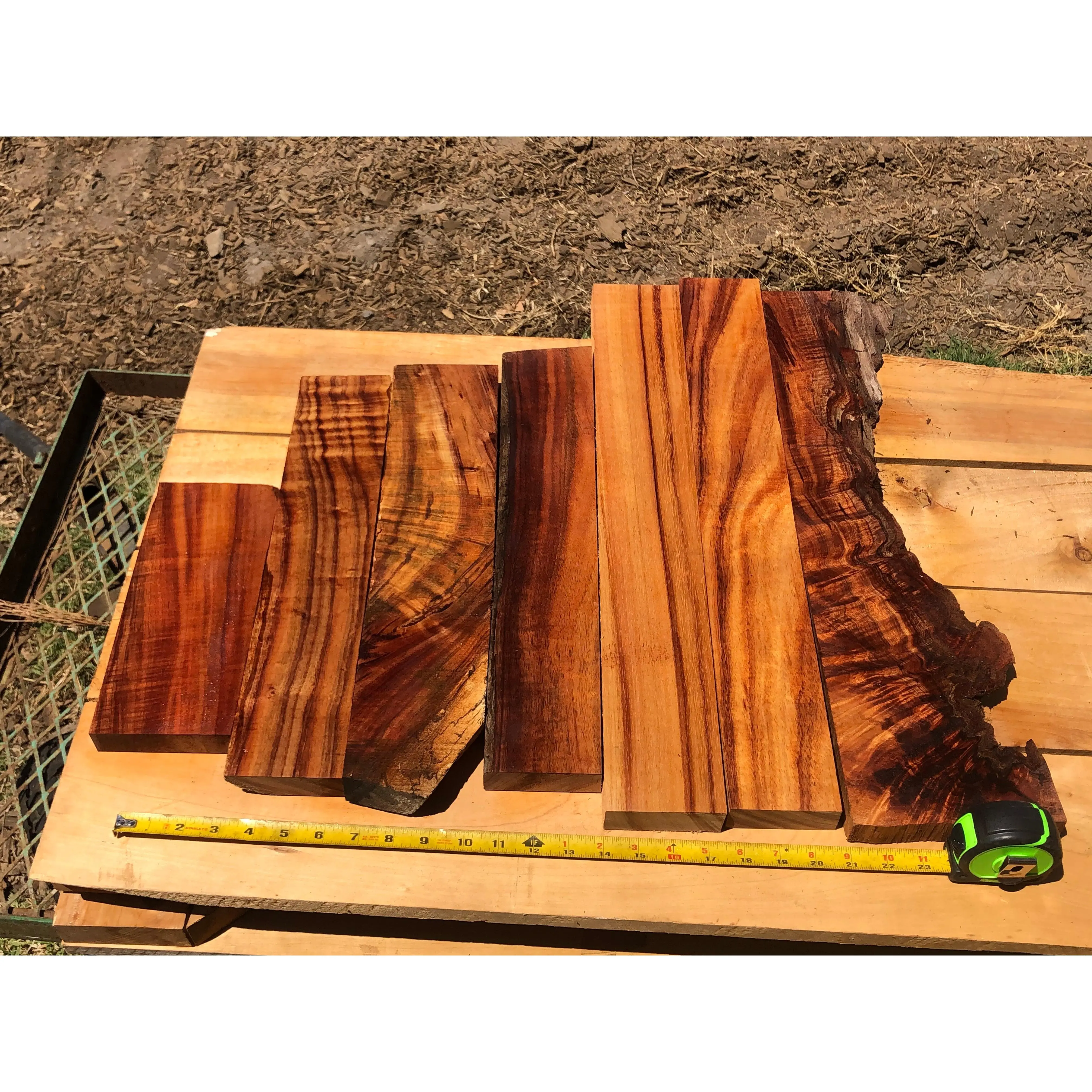 Reclaimed Curly Koa Boards 7@10-23”x3-5”x1”