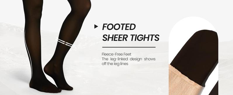 OEAK Women Fleece Lined Leggings Sheer Fake Translucent Pantyhose Thermal High Waisted Footed Opaque Tights OEAK Women Fleece Lined Leggings Sheer Fake Translucent Pantyhose Thermal High Waisted Footed Opaque Tights