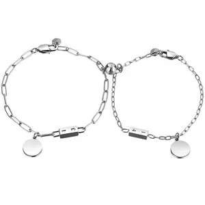 OIDEA 1314 Forever Magnetic His & Hers Couples Bracelet Set, Stainless Steel Lucky Number Paperclip Chain, Hypoallergenic Romance Gift for Husbands, Anniversary-Fit His & Hers Sizing