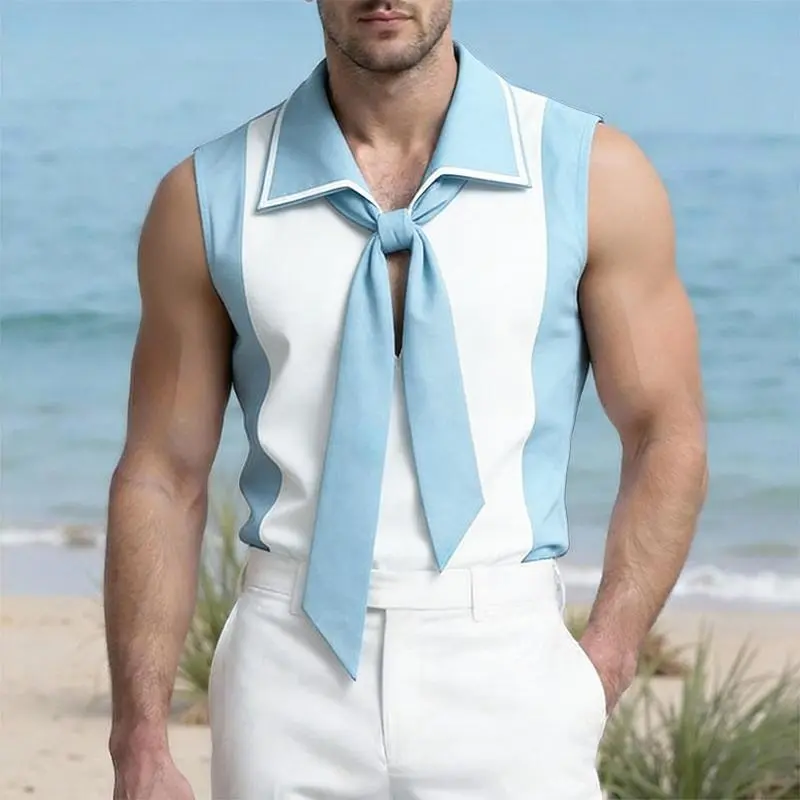 INCERUN Men's Vintage Y2K Sailor Vest Aesthetic Festival Outfit
