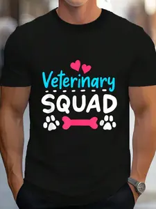 100% Cotton Veterinary Veterinarian Vet Tech Pet Doctor T-Shirt Women's Men's Graphic Tee Crew Neck summer vacation Tops