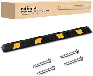 Nilight 72-Inch Heavy-Duty Rubber Parking Curb, Automotive Car Stopper Parking Aid with Reflective Sticker, Car Accessories for Truck, 1-Pack Wheel Safety Accessory