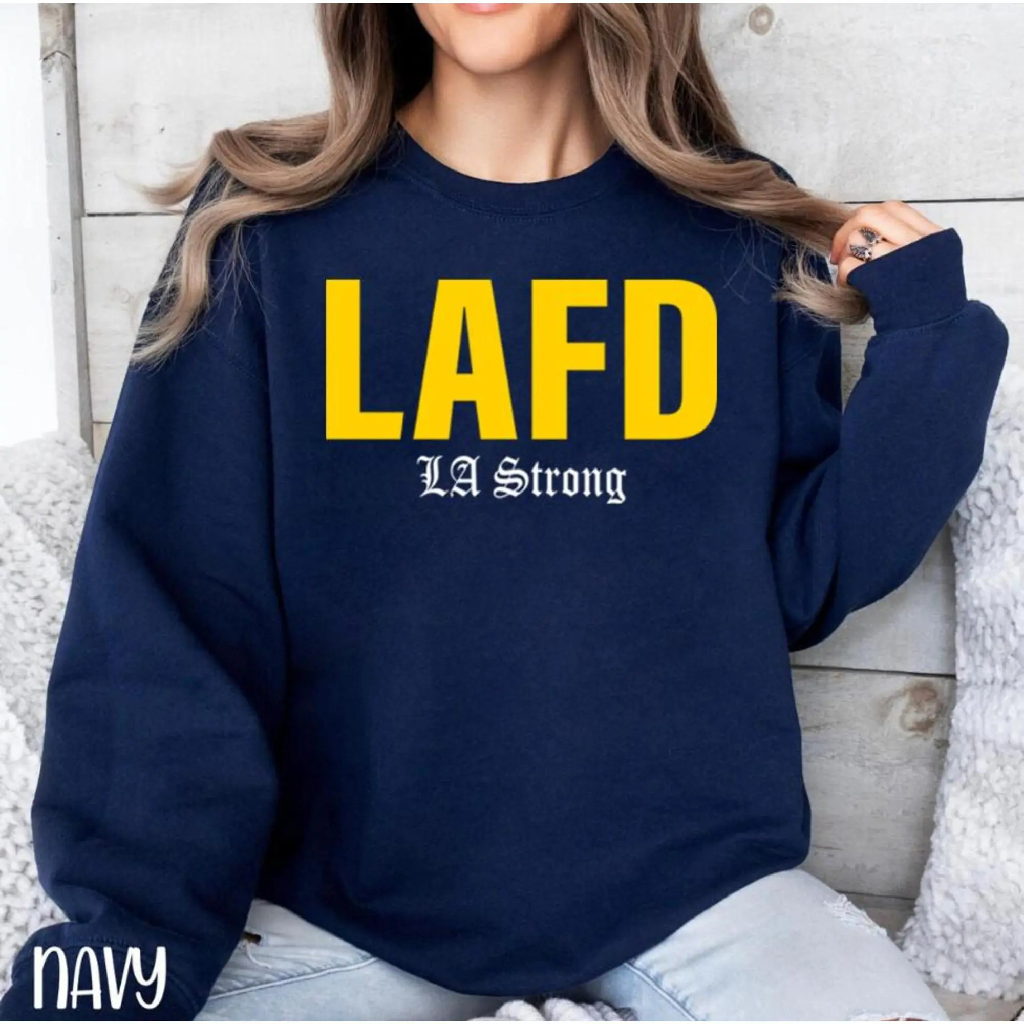 LAFD LA Strong Vintage Crewneck Sweatshirt, Los Angeles Football Team Unisex Hoodie, Los Angeles Strong Shirt, Football Retro Shirt, For Her