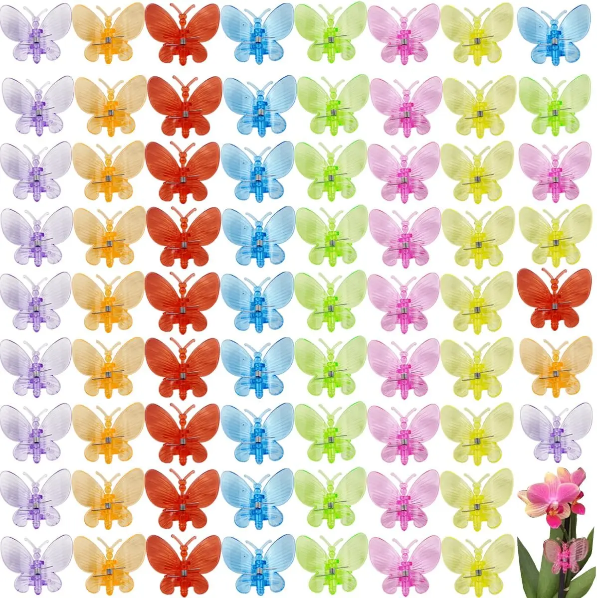 70 count Orchid Clips Butterfly  Clips Orchid Support Clips Vine Clips  Clips for Support Flower Orchid Vine