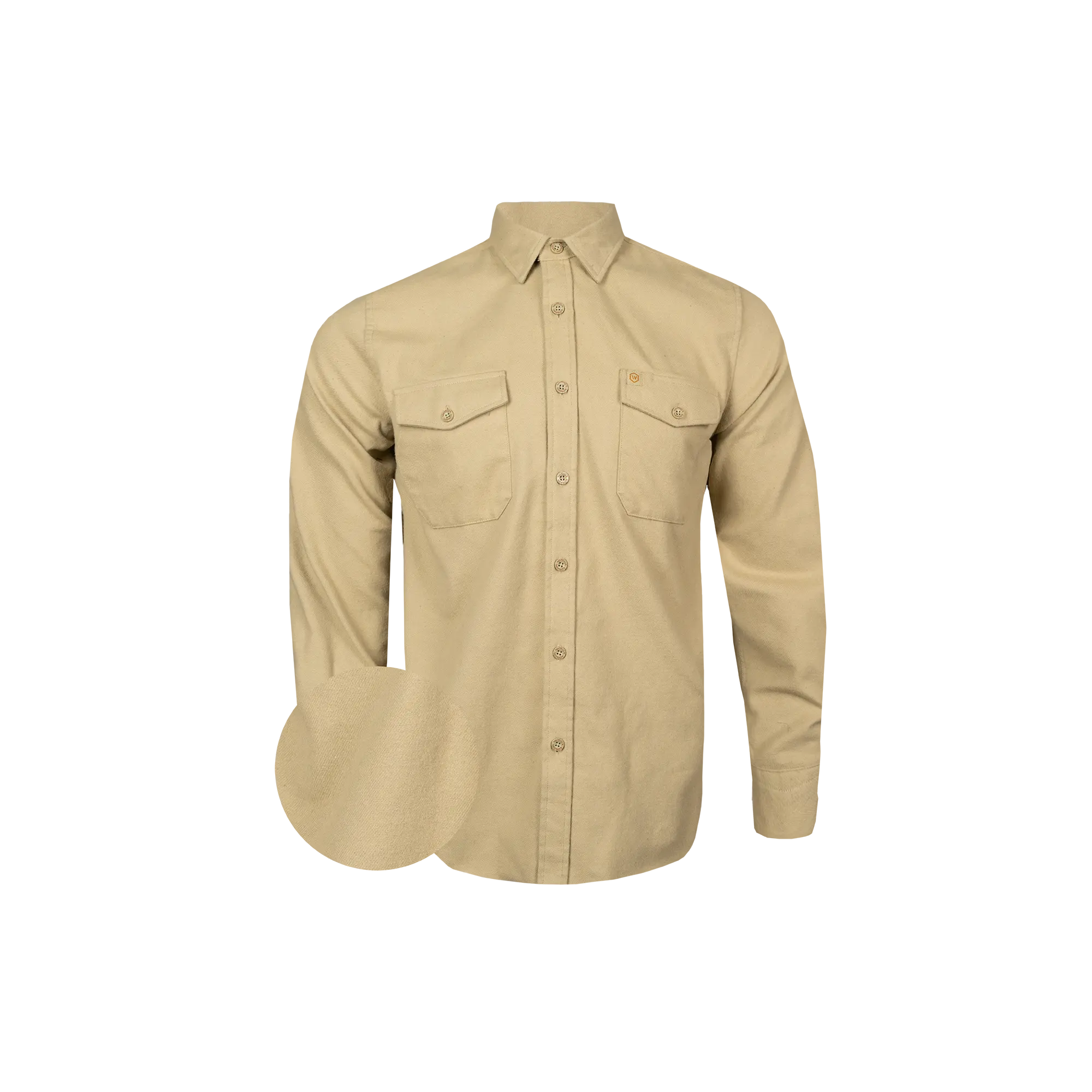 Solid Tan Midweight Flannel