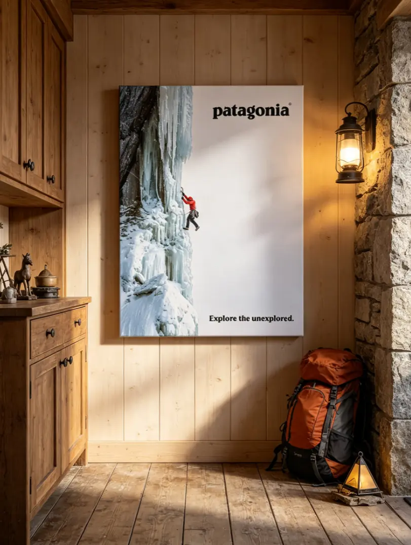 Patagonia Ice Climbing Adventure Poster, Home Decor Wall Art for Bedroom, House Decoration & Wardrobe Accent