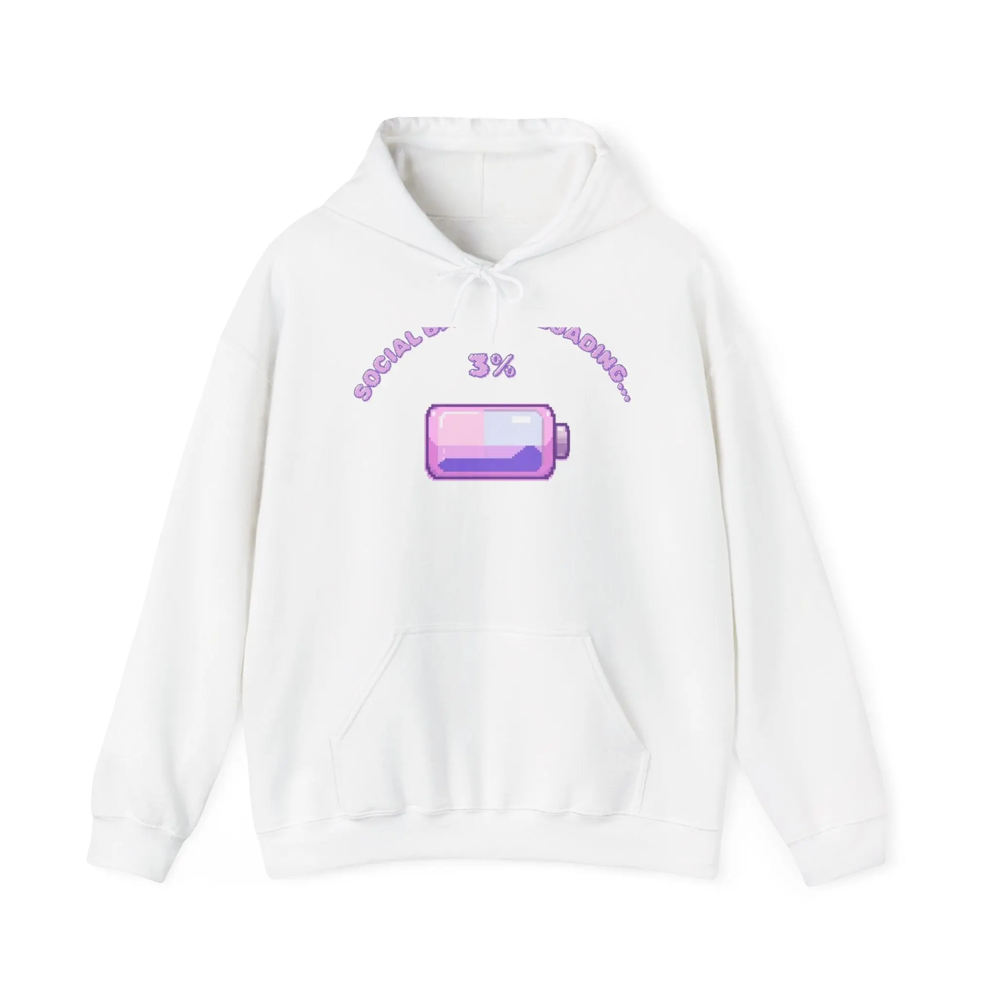 Social Battery 3% Hooded Sweatshirt