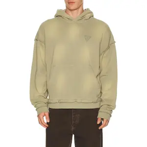 Guess Originals Small Triangle Logo Boxy Hoodie in Horseradish Green Multi Unisex