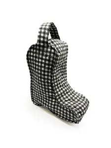 Anthia Gingham Black/White Quilted Boot Bag