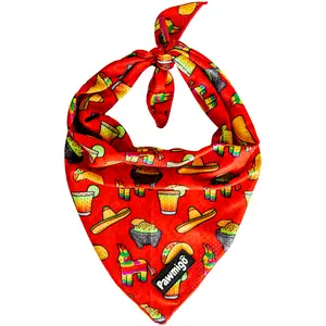 PAWMIGO Taco Tuesday Cooling Bandana with Colorful Tacos Design and Ribbon, Ideal for Cooling and Stylish Wear