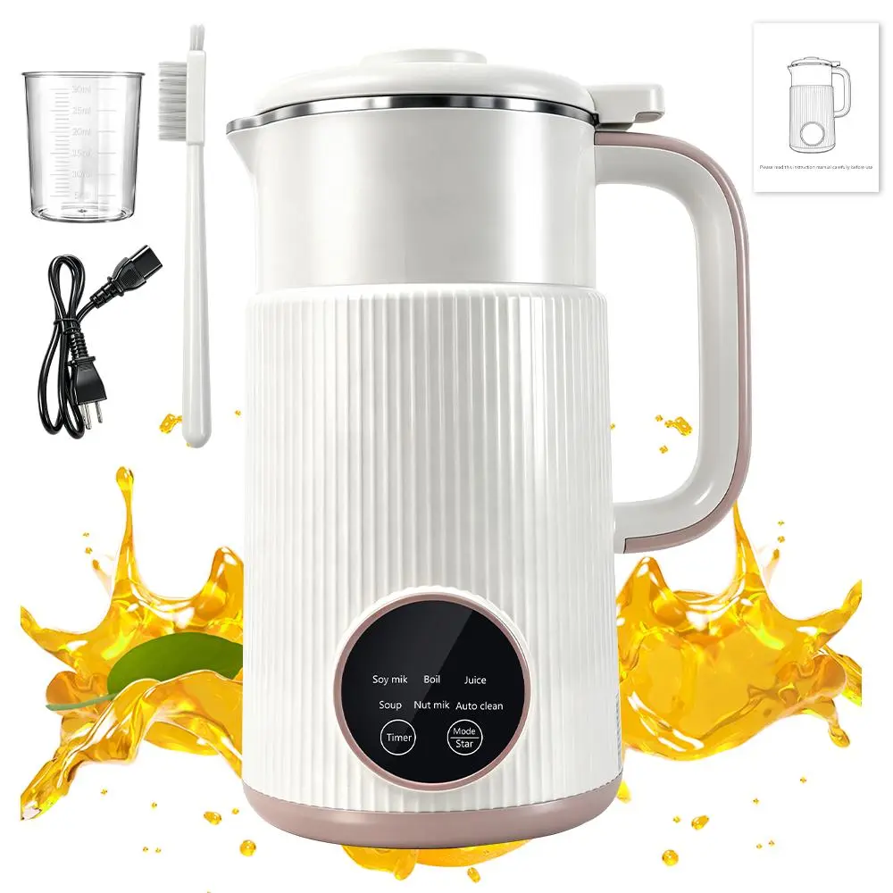 【BackToSchool】8-in-1  Nut Milk Maker Automatic Almond Milk Machine, Homemade Plant-Based Milk Maker for Oat, Soy, Juice, Chowder with Delay Start, Keep Warm & Auto Clean