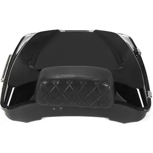 Tour Pack Trunk+ Backrest Pad+ Trunk Metal Base Plate Compatible with 1997-2023 Harley Touring Models Tail Box w/Argyle Backrest Pad& Trunk Metal Base Plate