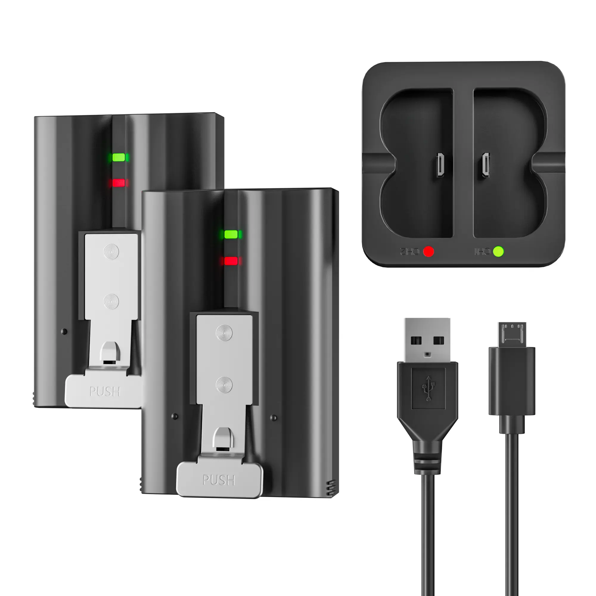 MADOT 2-Pack 7200mAh Rechargeable Batteries with Dual Charger Station, Replacement for Ring Doorbell 2/3/3 Plus/4, Long-Lasting Backup for Stick Up Cam & Spotlight Cam Indoor, Charger+ Batts