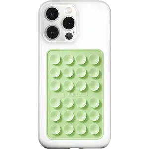 Anteel Medium-Sized  Suction Phone Case Adhesive Mount, Durable, Hands-Free Sticky Phone Holder, Upgraded Thickened and Enhanced Suction Power Sticky Phone Grip, 2.28"x3.46" (Light Green)