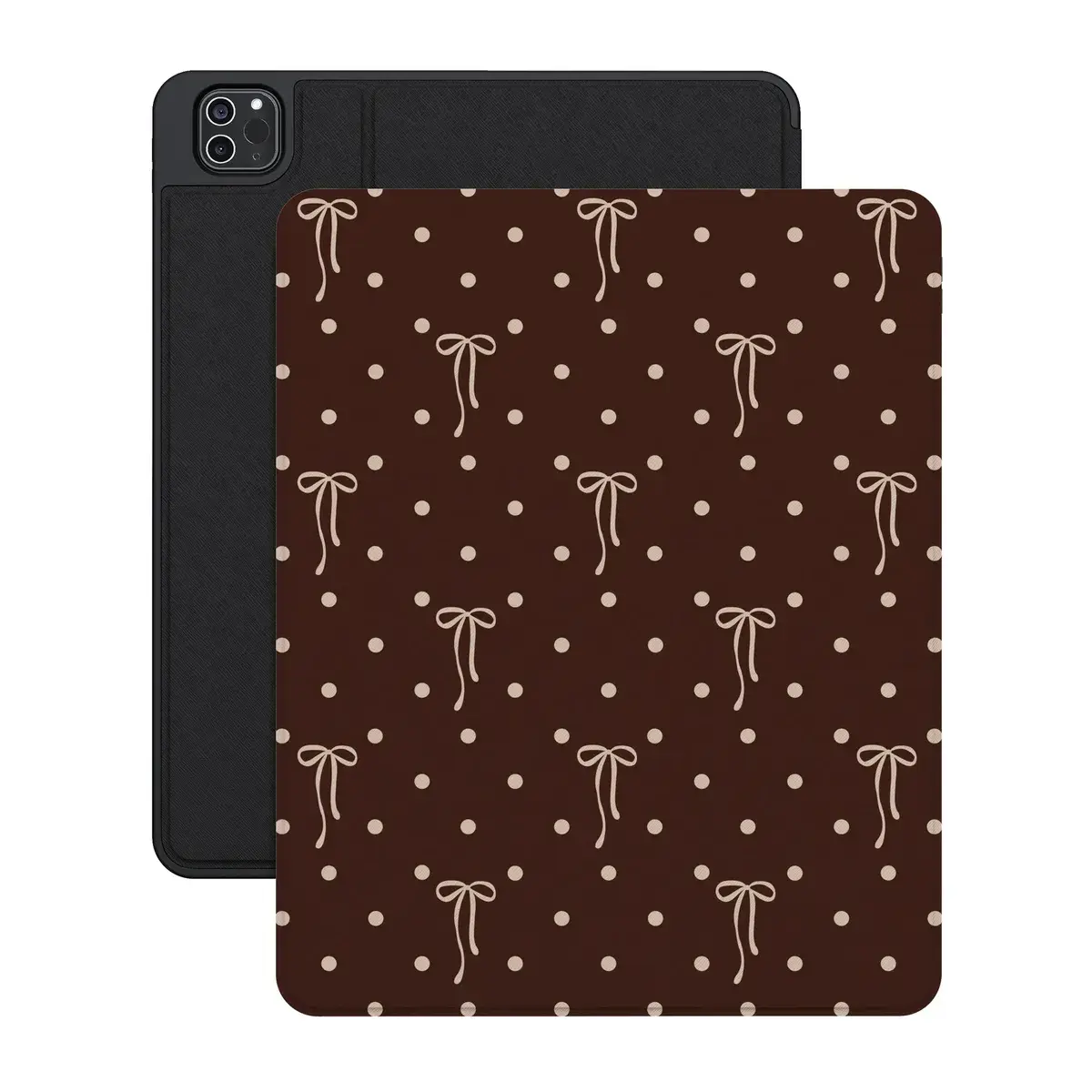 Casely iPad Case | Teddy Bows | Brown Polka Dot