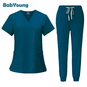 Multicolor Unisex Short Sleeved Pharmacy Nurse Uniform Hospital Doctor Workwear Oral Dental Surgery Uniforms Medical Scrubs Sets