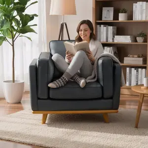 Napa Leather Couch,  Leather Sofa for Living Room, Office, Solid Wood Accent, Vintage Italian Leather, VE792|VE793|VE794