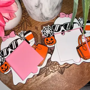 3D Printed Sticky Note Holder with Halloween Design for Organizing Notes and Reminders