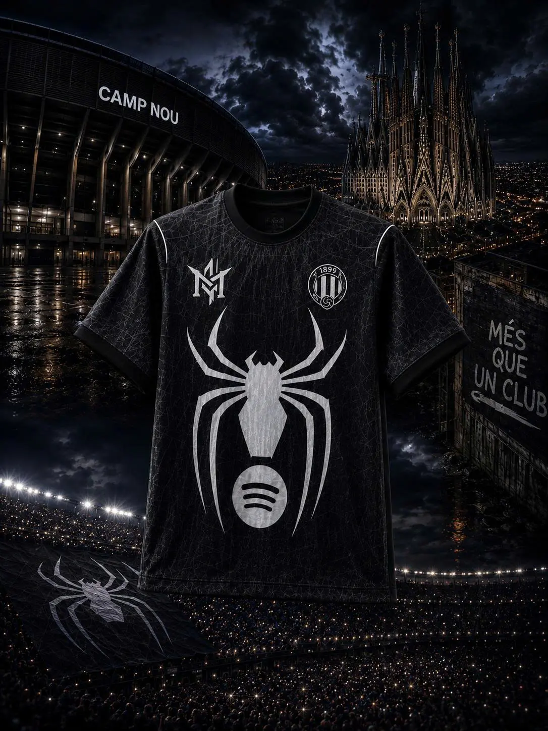 Dark mode meets football ️ — a statement jersey made to stand out.Black Spider Graphic Soccer Jersey – Premium Football Fan Shirt, Streetwear Sports Top
