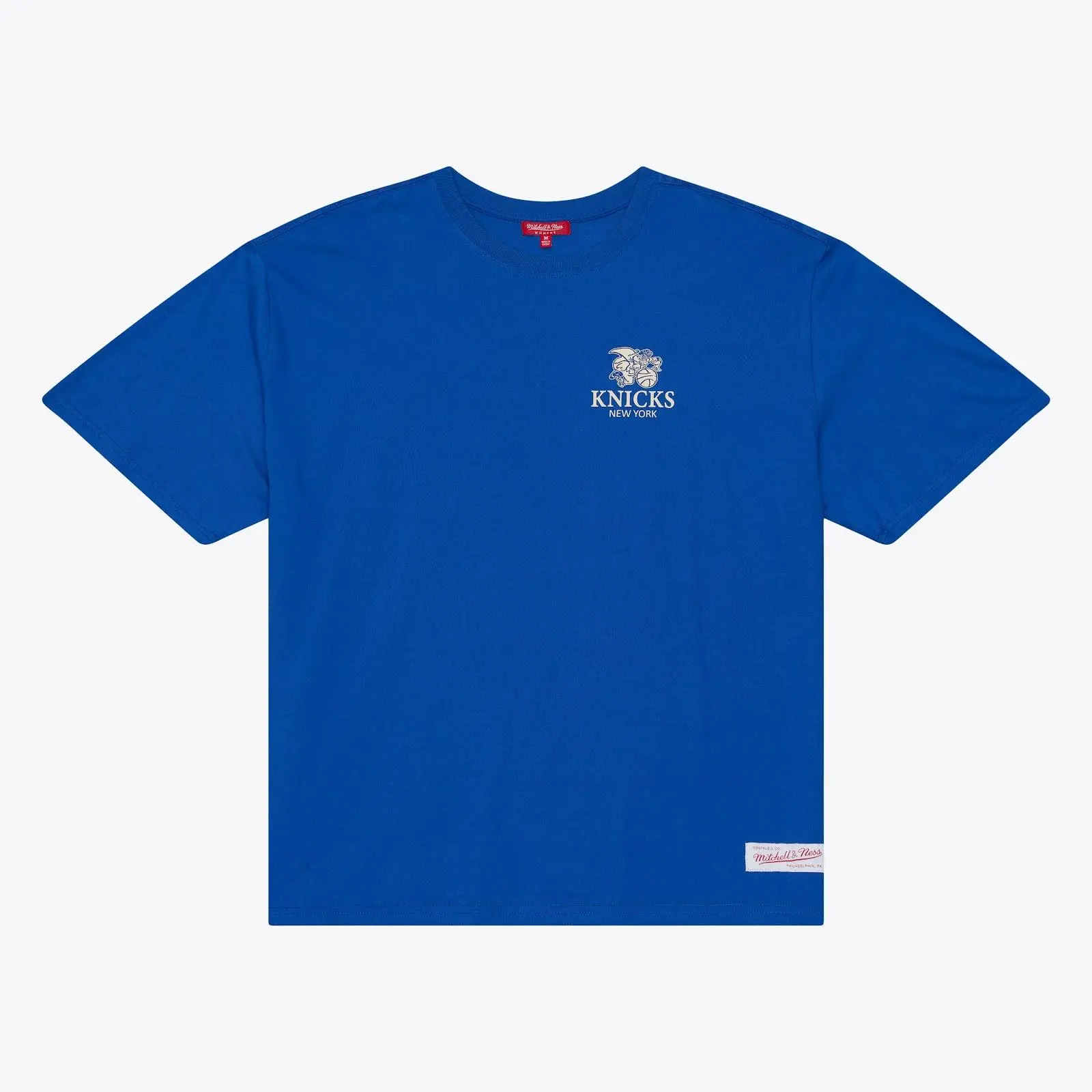 Women's New York Knicks Blue Core Essentials T-Shirt NBA Throwback Tee Graphic Vintage Fan Gear Mitchell & Ness
