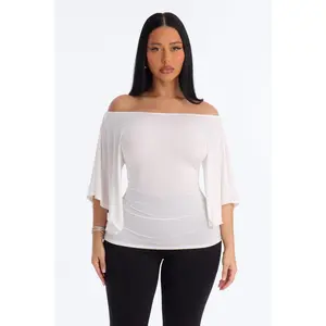 Cierra Cinched Waist Short Sleeve Top - White