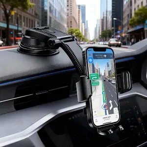 360° Rotating Phone Holder with Suction Cup - Smartphone Dashboard and Holder, made of durable ABS material, provides a secure grip, ensuring safe navigation while driving. Smartphone Dashboard Holder | Stylish Accessory | Flexible Positioning