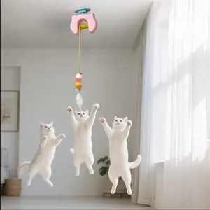Automatic Indoor Cat Toy, Door Hanging Pet Activity Ball, Electric Interactive Toy, Artificial Feather, for All Cats, Busy Owners, Multi-Cat Homes