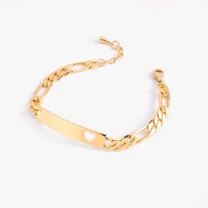 Nice&Bella Gold 4Bathroom Bracelet 18 cm + 2 cm Ext with Heart Cutout Design by Nice&Bella