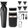KEMEI Men's Professional Waterproof Aluminum Foil Shaver, with replaceable aluminum foil screen, zero gap hair clipper, men's cordless electric shaver, men's grooming shaving kit, KM 2299, KM 2024 Black Facial Razors Set Smooth Daily