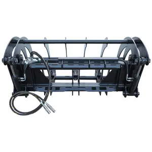 Landy 72-inch Clam Grapple Rake for Universal Skid Steer Loader
