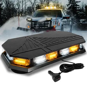 102 LED Roof Top Rooftop Emergency Strobe Lights Bar, Mini Beacon Safety Flashing Warning Traffic Lights Bar w/Magnetic Base for 12-24VConstruction Vehicles Tow Commercial Trucks Postal Security Cars Snowplow