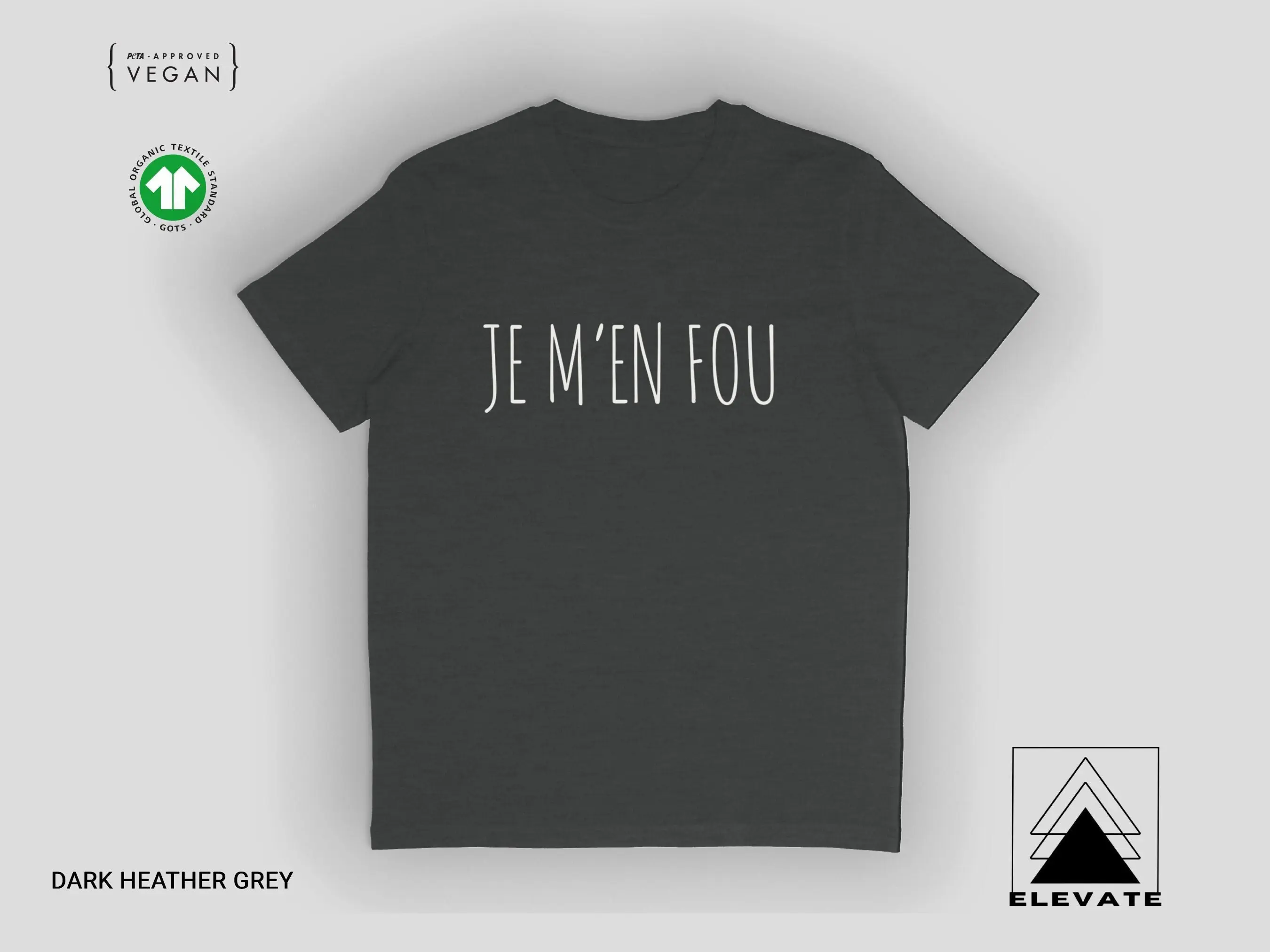 Je m'en fou unisex organic cotton short sleeve t-shirt, French Word Shirt, Paris Shirt, France Vacation T-shirt, French Gift, Trendy t-shirt