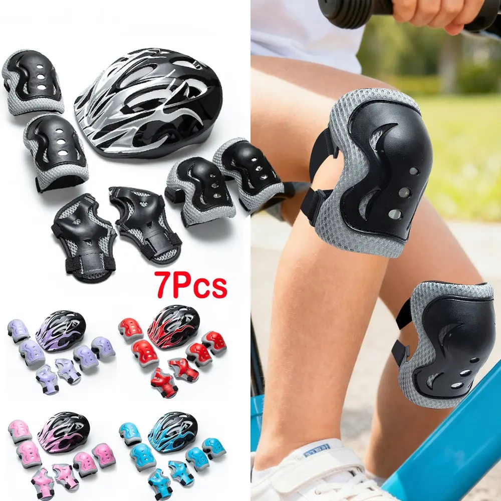 Kids Safety Gear Set, Durable Protective Gear, Adjustable Helmet, Knee & Elbow Pads, Wrist Guards, Full Protection for Skateboarding, Cycling, Scooting, Protective Equipment