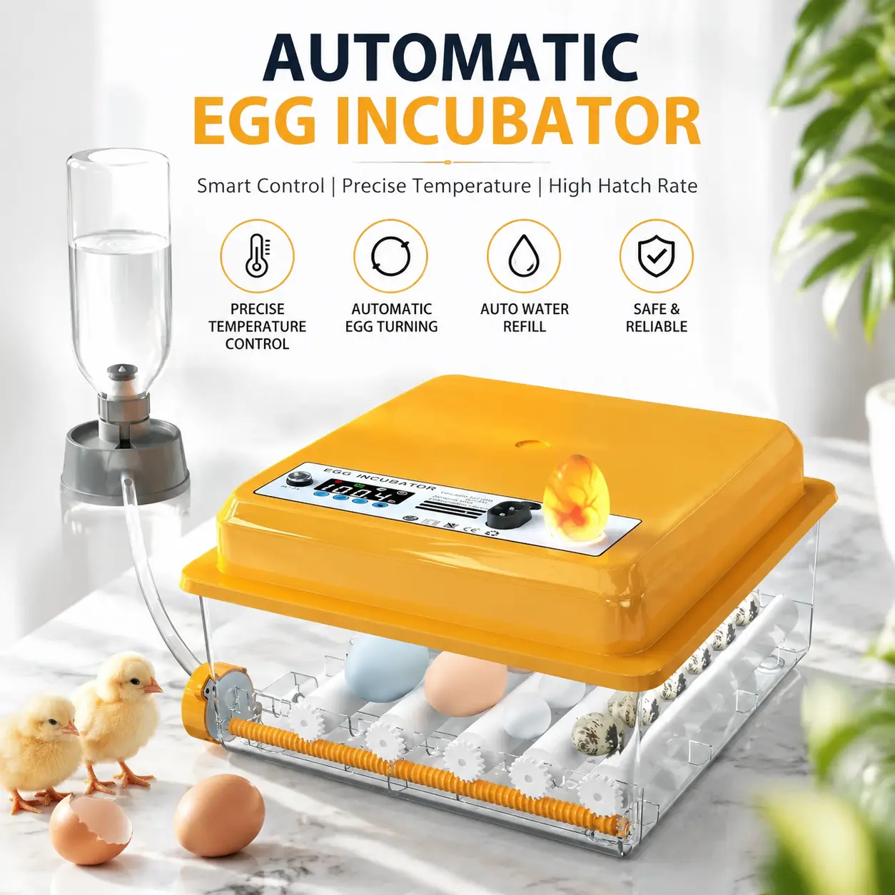 Chalixion 16/36Egg Automatic Turning Incubator, Breeders Efficient Poultry Egg Incubation, chick eggs Mechanism Humidity Control Ducks Optimal