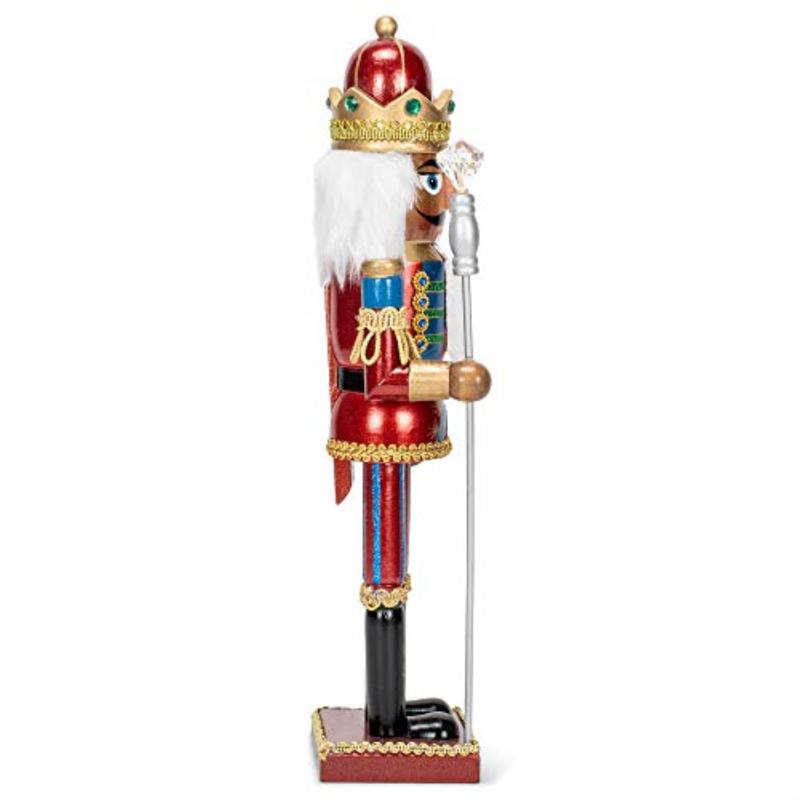 Kurt S. Adler Regal Black African American King with Crown Wooden Christmas Nutcracker 15 Inch