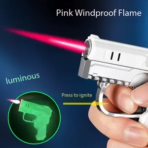 Creative Fingertip Rotating Lighter, Refillable Butane Torch Lighter, Windproof Jet Flame Lighter for Cooking, Camping, BBQ (Butane Not Included)