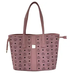 MCM Liz Logo Tote Bag in Leather for Women, Medium Size, Pink Color