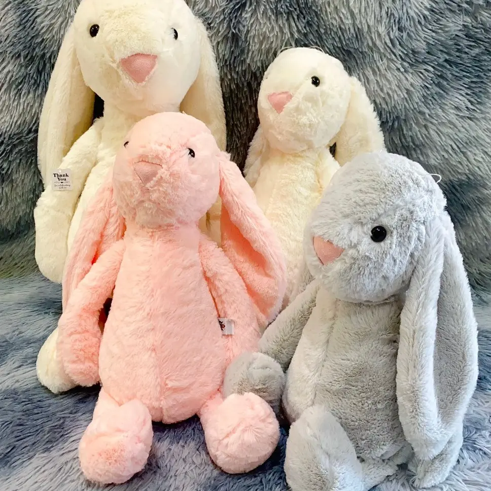 Jellycat Bunny Fluffy Plush Toy, Soft Stuffed Rabbit, Cute Bunny Doll, Cozy Baby Shower Gift, Girlfriend Present, Easter Basket Stuffer, Snuggly Plush Home Decor