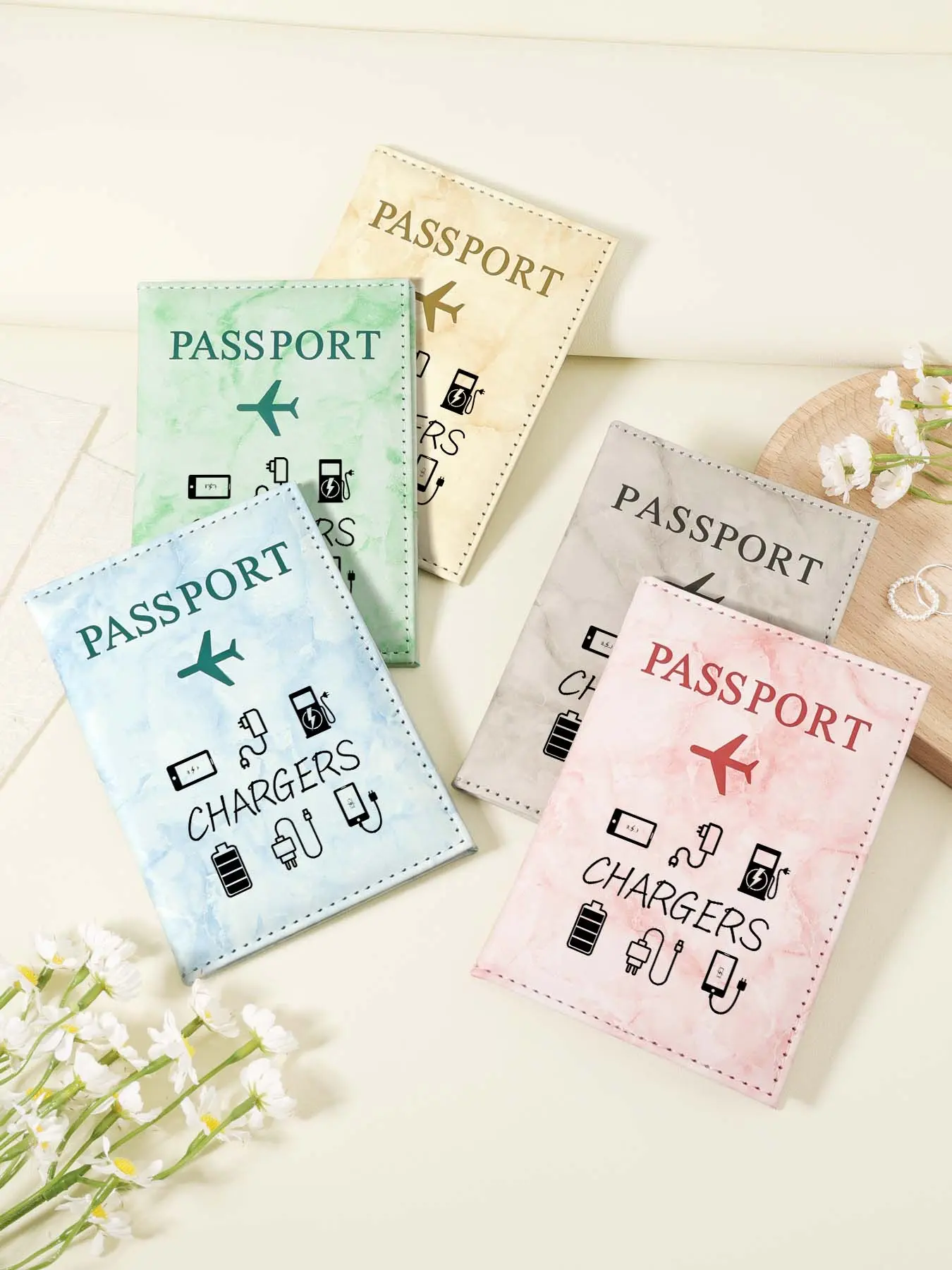 Letter Pattern Passport Holder, Multi-functional Passport Case, Simple Casual Passport Holder for Airplane, Couple Passport Holder, Bank Card, Credit Card