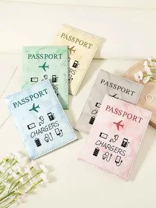 Letter Pattern Passport Holder, Multi-functional Passport Case, Simple Casual Passport Holder for Airplane, Couple Passport Holder, Bank Card, Credit Card