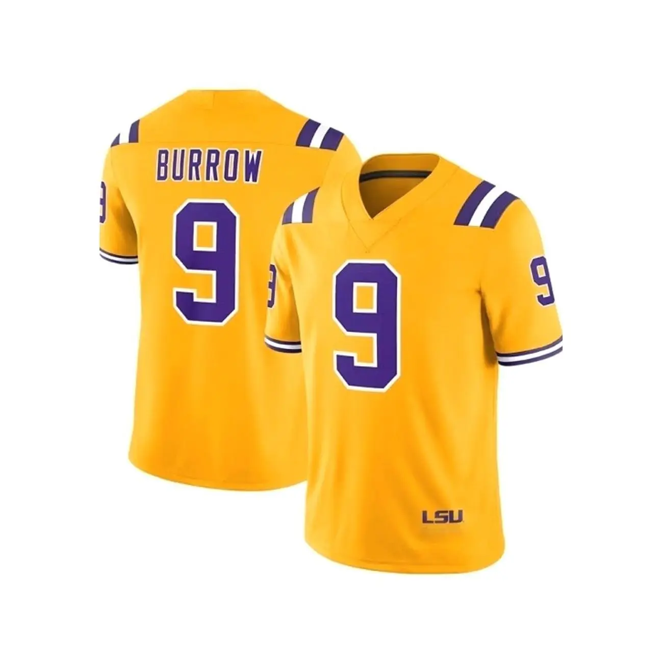 Mens College Football Joe 9 LSU Tigers Gold Football Burrow Vapor Football Jersey