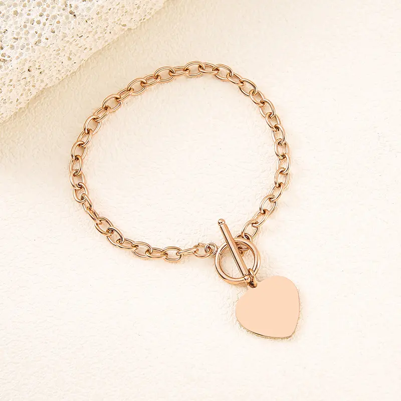 Rose gold 20mm heart shaped OT buckle br