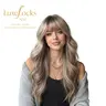 24inch-Wear & Go Long Wavy Blonde Highlight fashion Wig with Air Bangs | Natural parting Rooted Balayage | Beginner Friendly Glueless high-temperature Synthetic fiber material Wig day outfit resistant hairstyle heat resistant party look